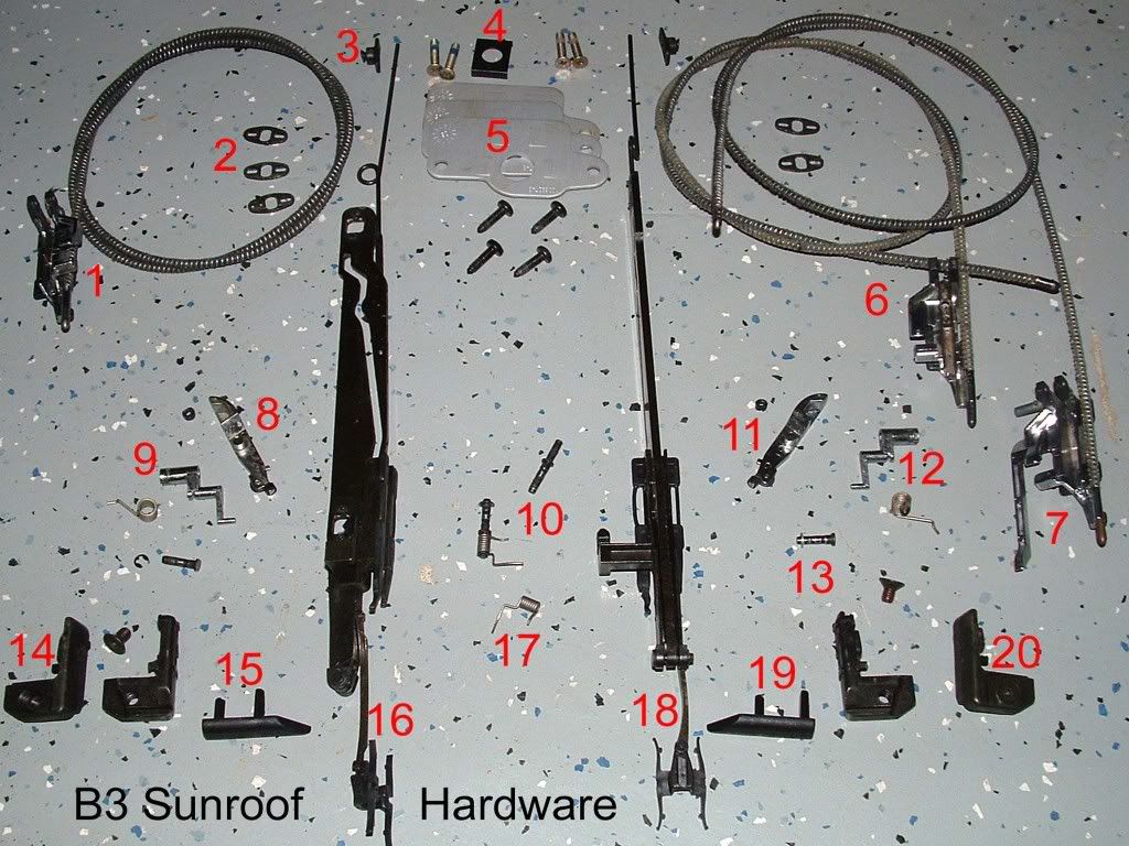 WTB Sunroof/Moonroof Mechanism Parts